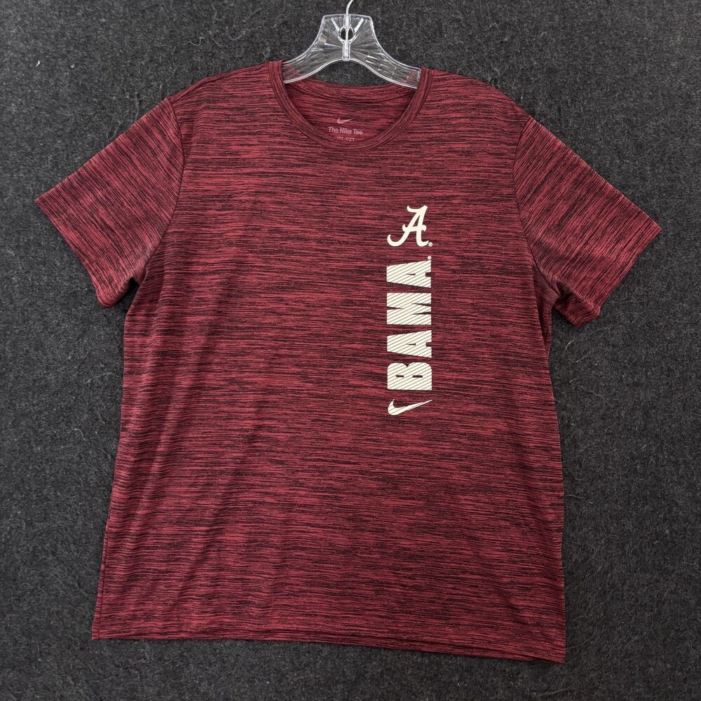 Alabama Crimson Tide Shirt Mens Large Red Heather Nike Dri Fit Tee Bama